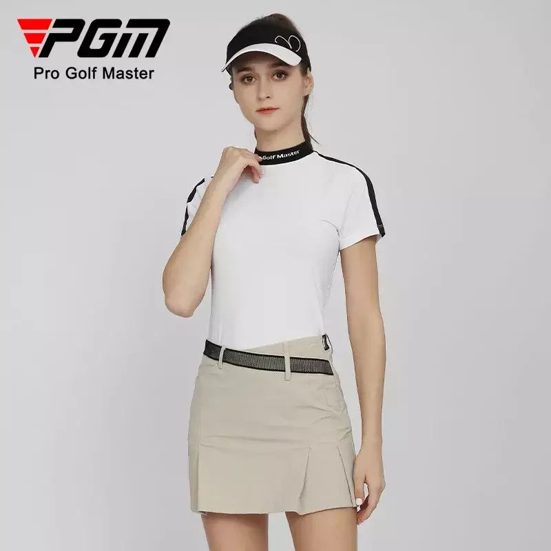 PGM rok Golf wanita QZ086, Rok Golf musim panas cepat kering tali bernafas, Rok setengah A-line elastis untuk wanita