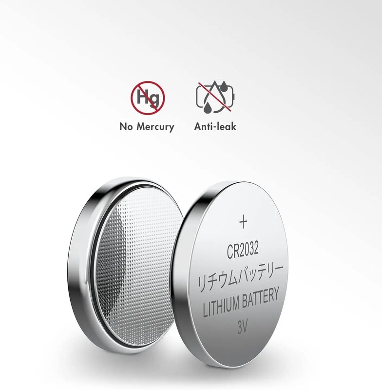 CR2032 Lithium Botão Coin Cell, Compatível com AirTag Chave, FOBs, Calculadoras, Relógios, Etc., 2-50 PCes