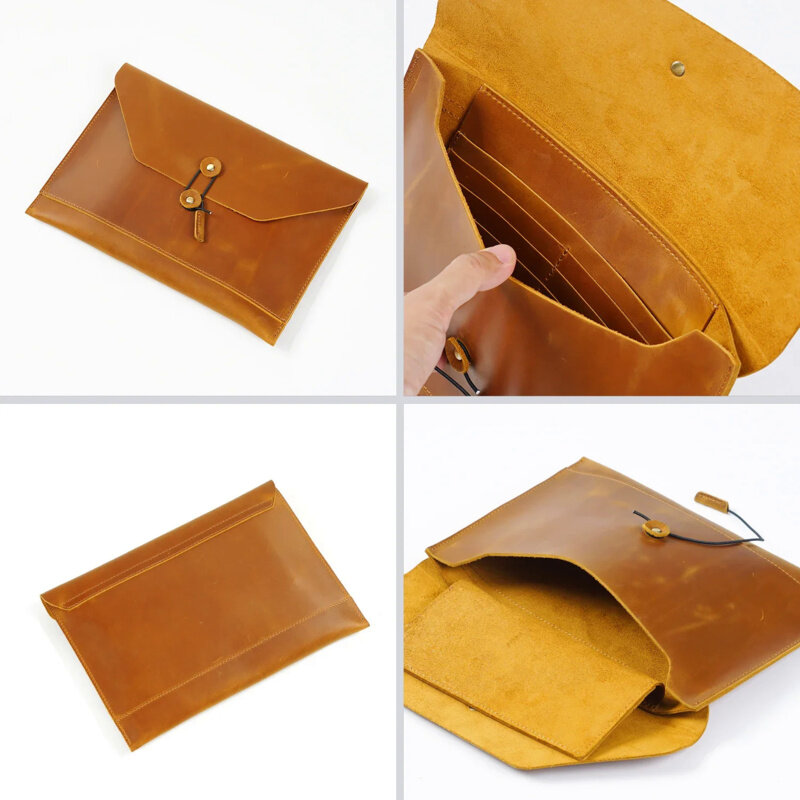 Портфель из натуральной воловьей кожи, Роскошный деловой чехол для ноутбука, модный кошелек для планшета iPad, защитный чехол, 11*7 дюймов