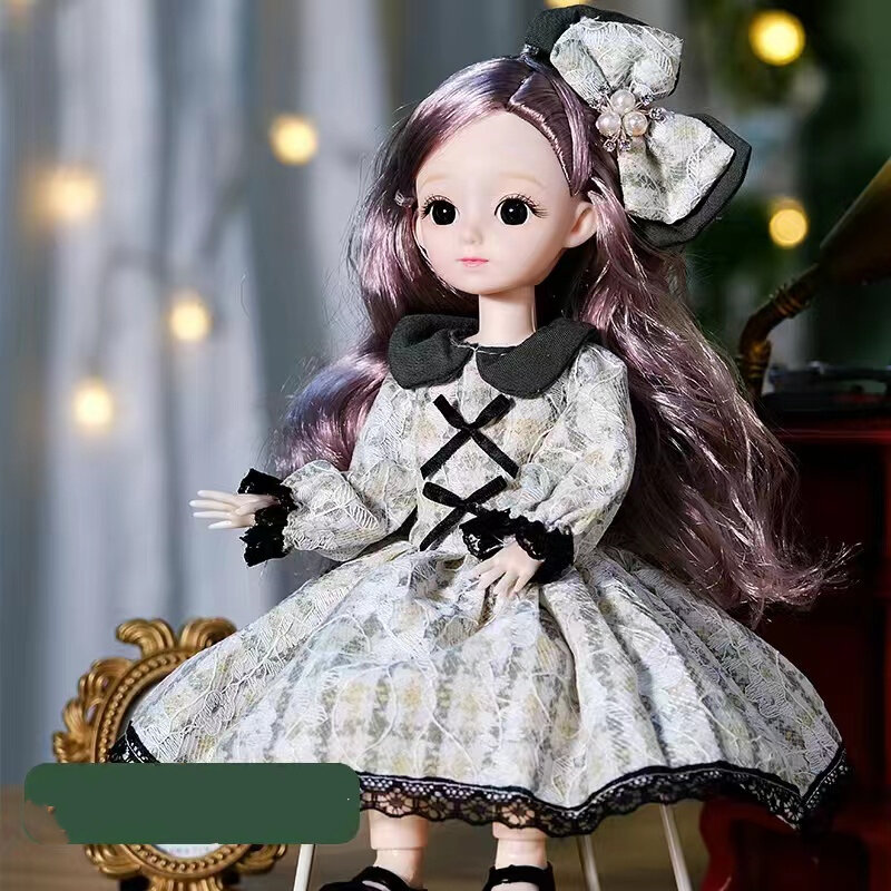Muñeca articulada de pelo suave para niñas, juguete articulado movible de 6 puntos con ropa de moda, regalo de cumpleaños, 30cm