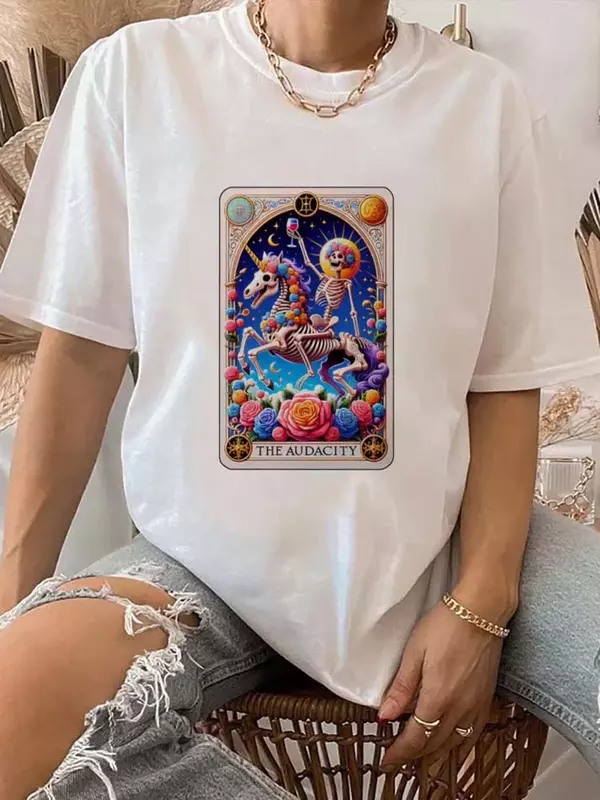 L'audacity t-shirt a maniche corte t-shirt stampata alla moda estiva t-shirt da donna di base Kawaii con motivo stampato a cartoni animati di moda