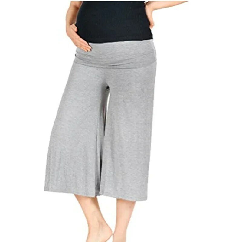 Летние брюки для беременных женщин новые европейские и американские Брюки для беременных женщин однотонные Модные капри для беременных женщин