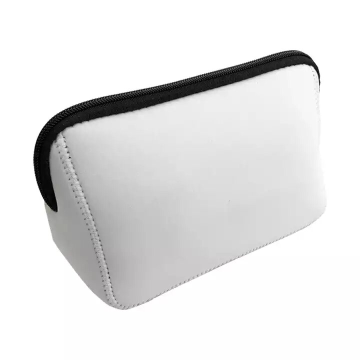 Bolsa de cosméticos de neopreno blanco con estampado térmico, bolsa de maquillaje, béisbol y Softball, sublimación en blanco