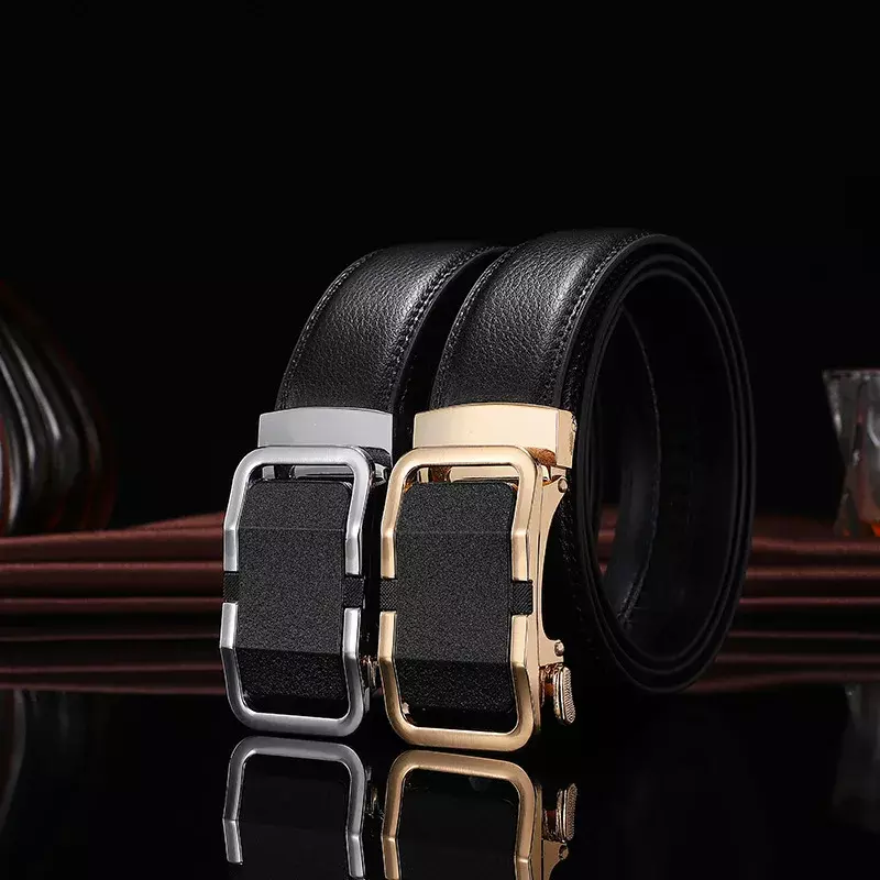 Cintura in vera pelle di vitello di marca Plyesxale per uomo cintura da uomo di design di lusso cintura Casual con fibbia automatica cinture nere uomo B1075