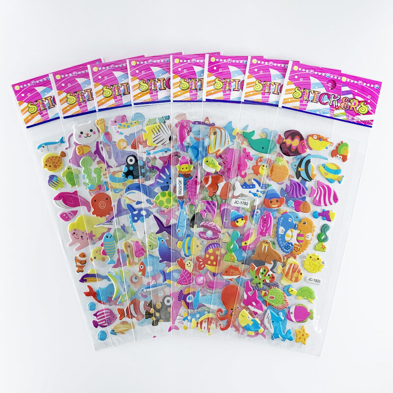 Conjunto de adesivos 3d com animais do jardim zoológico para crianças, adesivos impermeáveis para notebook, scrapbooking, brinquedos para meninos e meninas, 40 pcs/set
