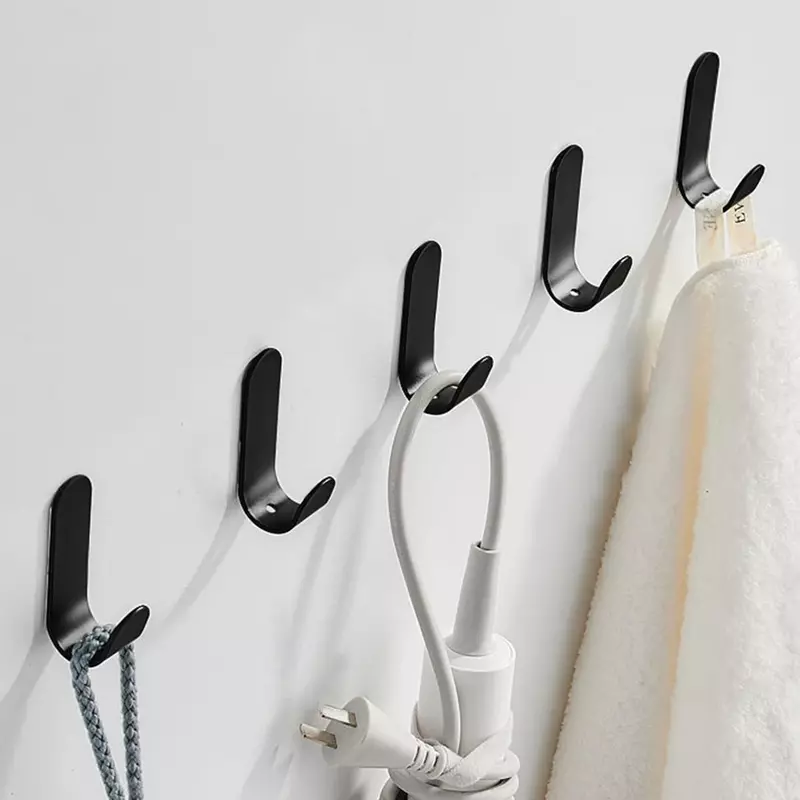 5PCS Multi-purpose Wall Organizer Hook Behind-door Key Cloth Hanger Hook Bathroom Robe Towel Holder Rack Kitchen Hardware Shelf