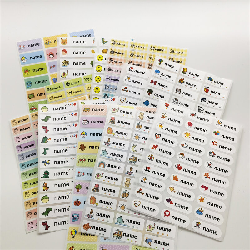 120Pc nome Tag Sticker personalizza adesivo impermeabile etichetta personalizzata personalizzato bambino scuola cancelleria bottiglia d'acqua penna dinosau