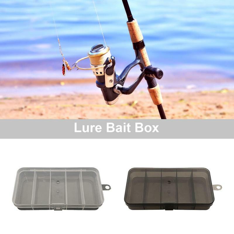 Boîte de rangement à 5 compartiments pour appâts de pêche, accessoire pour ranger leurres, hameçons et perles