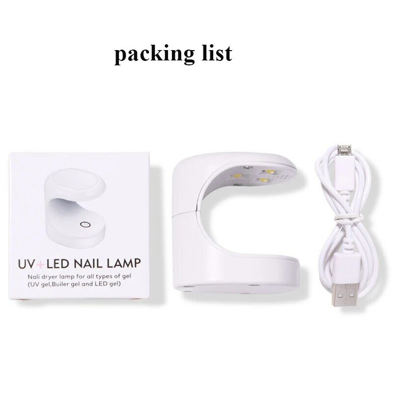 Atacado Portátil UV LED Nail Lamp Secagem Rápida Mini USB Polegar Lâmpada Casa ou Viagem Uso Secador de Esmalte para Todos Tipo Gel