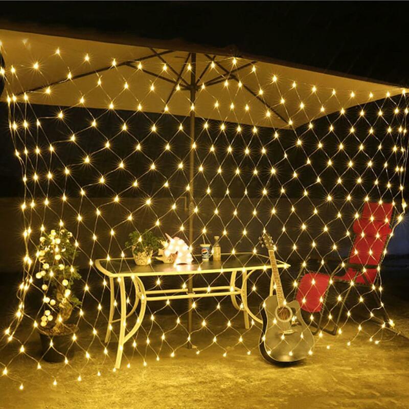 LED Outdoor Fischernetz Vorhang Mesh Lichterketten Garten Outdoor Street Girlande Neujahr Weihnachten Dekoration Lichter