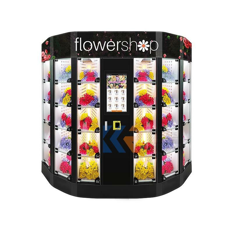 Free Custom Logo 60 Locker Flower Vending Machine Refrigeration Flower Vending Machine
