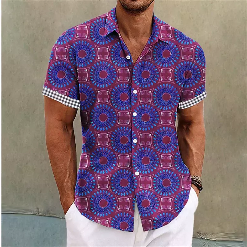 2023 High Quality Fashionable Men's Short Sleeves Comfortable Breathable Shirts Casual Designer Printed Lapel Tops for Men