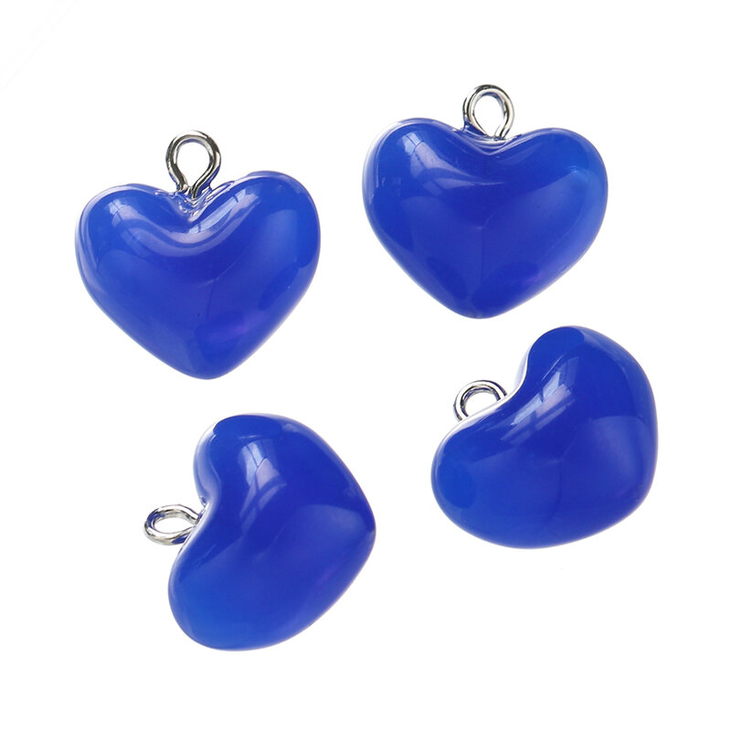 10 pz/lotto ciondoli a forma di cuore in acrilico Color caramella per collana ciondolo portachiavi accessori per la creazione di gioielli fai da te