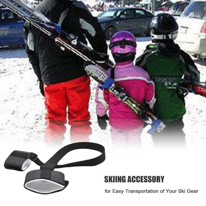 스키 패스너 접이식 어깨 스트랩, 스키 스키 운송 스트랩, 스키 하이킹 라이딩 사진용 EVA 패드 포함