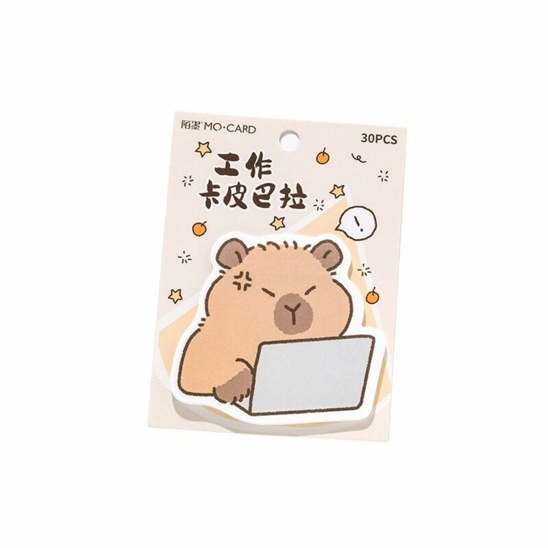 Kawaii Capybara Plakbriefje Pad Mini Duurzaam Account Materiaal Stickers Draagbare Multifunctionele Cartoon Dieren Memo Pad