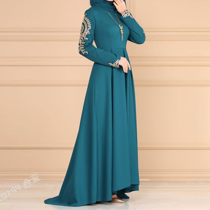 Gaun pesta elegan Abaya wanita Muslim gaun malam panjang wanita Muslim Kaftan Turki Dubai gaun Gotik jubah Afrika