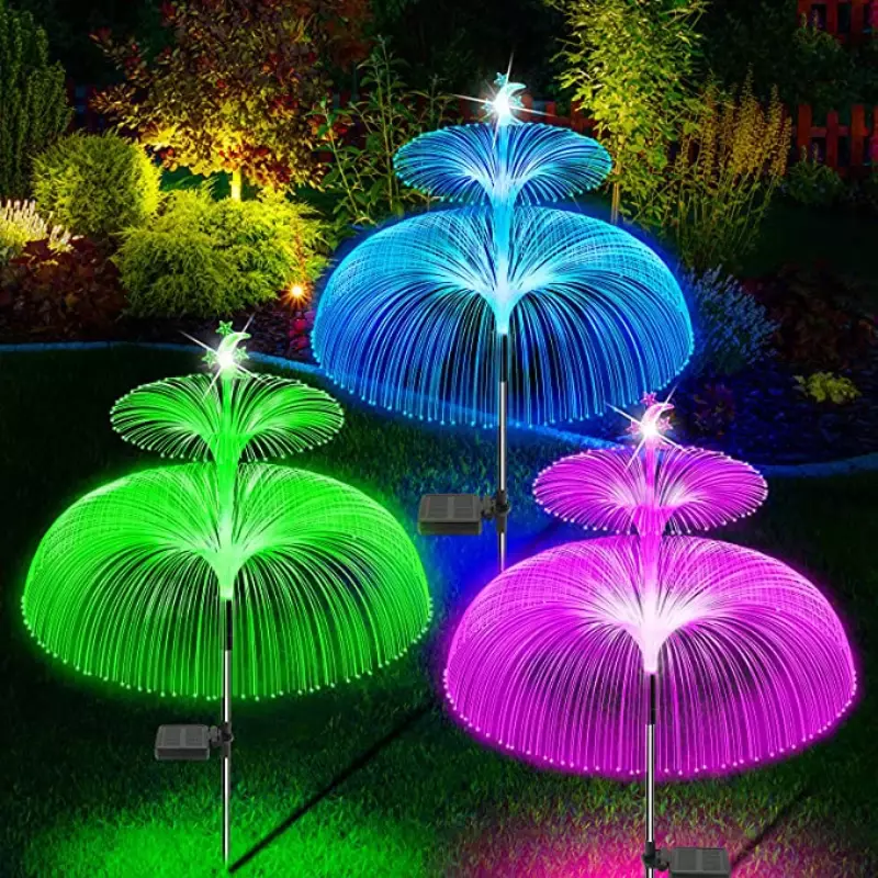 Impermeável LED Solar Jellyfish Luzes, Decoração do jardim ao ar livre, Luz do gramado, Mudança de cor 7, Pátio Quintal Caminho Decor