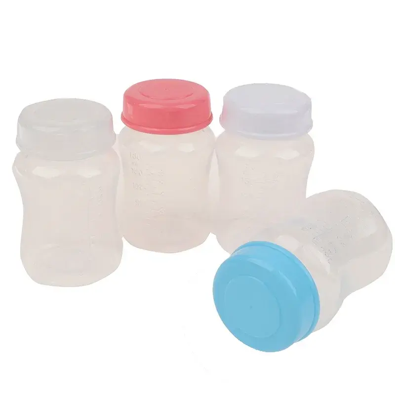 Botella de almacenamiento de leche materna de 180ml, cuello ancho, congelador de alimentos para recién nacidos, taza fresca, botella de almacenamiento de leche materna
