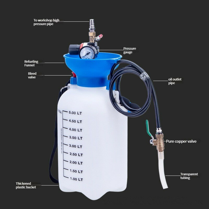 Pneumatische Füllstoff Getriebe Übertragung Flüssigkeit Tanker 5LCar Getriebe Fett Injektor Öl Tanker