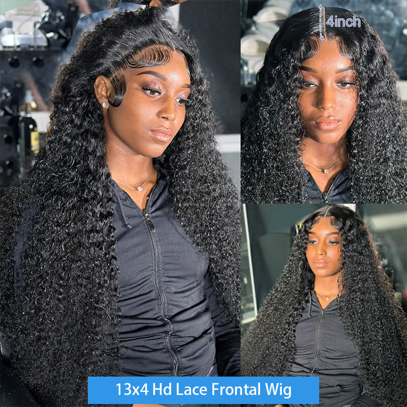 180 Density 13x6 HD Water Wave Lace Front Human Hair Wig Curly 32 Inch Brazilian Deep Wave 13x4 Preplucked Human Hair For Woman