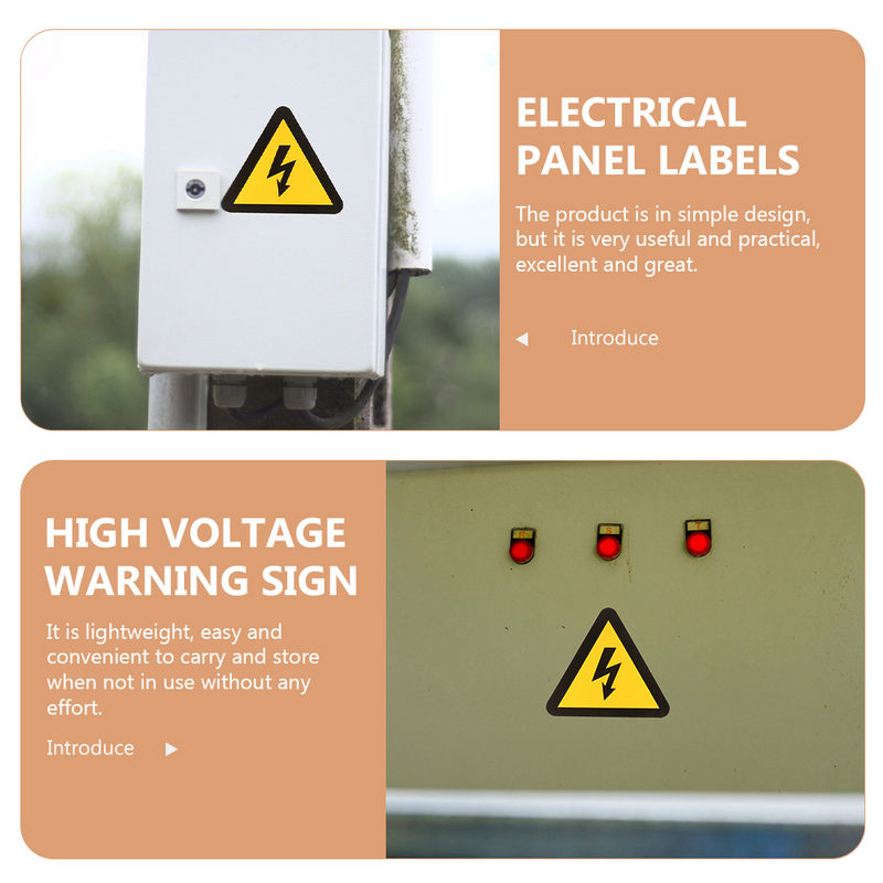 24 Pcs Label Electric Shocks Sign Decal Labels High Voltage Signs Fence Stickers Warning for Safety Equipment