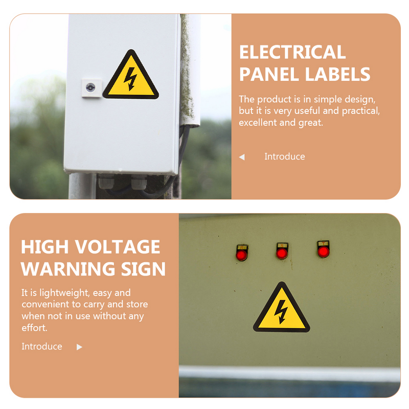 Etiqueta adhesiva de advertencia de alto voltaje, pegatinas, equipo de amortiguadores eléctricos