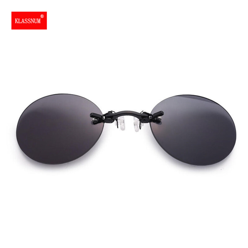 Clip On Nose Glasses Matrix Morpheus Sunglasses Round Rimless Clip-On Driving Glasses Vintage Men Eyeglasses UV400