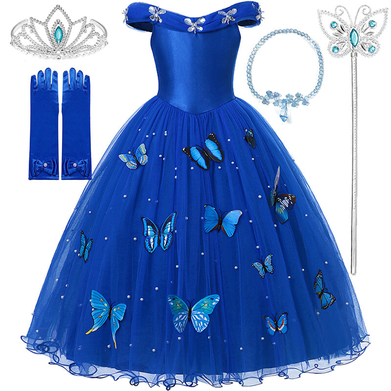 Disney Girls śpiąca królewna Aurora Cosplay księżniczka sukienka dla dzieci mrożone Elsa Anna zestaw roszpunka kopciuszek kostium ubrania imprezowe