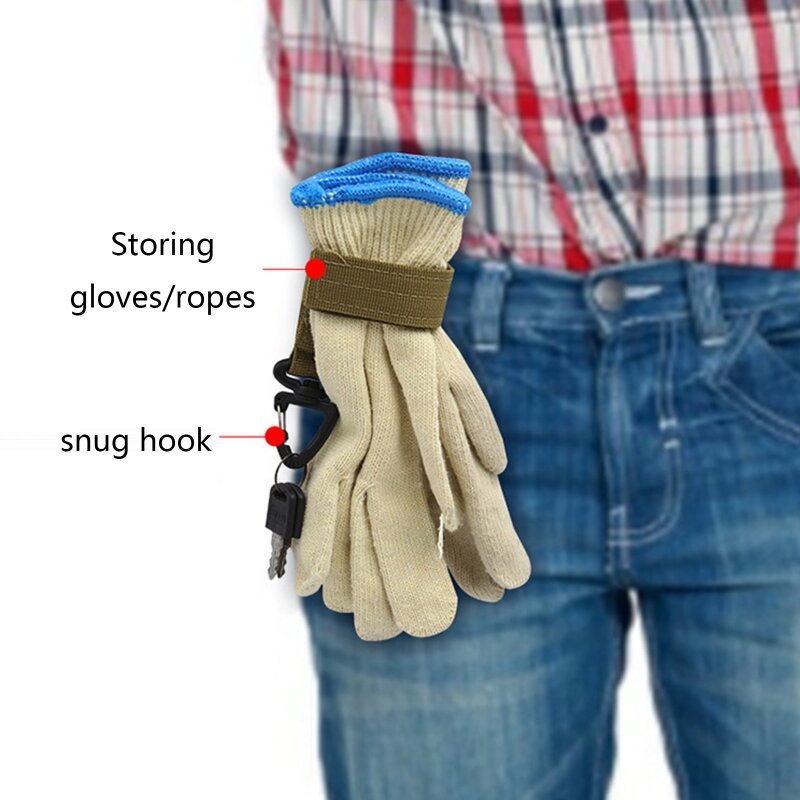 Multi-purpose Glove Hook Military Fan Outdoor Tacticals Gloves Climbing Rope Storage Buckle Adjust Camping Glove Hanging R9UF