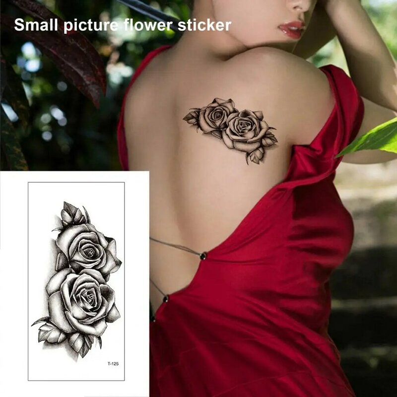 Tatuaż na ciele wodoodporna kwiatowa tymczasowa naklejka na tatuaż kosmetyczny tatuaże do ciała naklejka na ramię na nogi fałszywy tatuaż dla kobiet