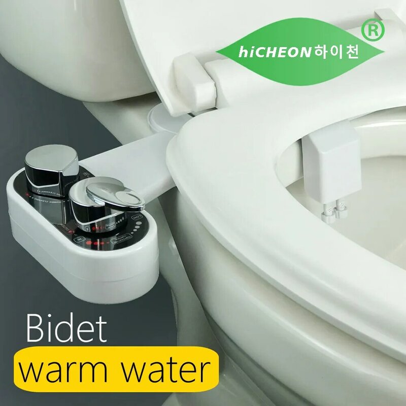 Bidet d'eau chaude et froide pour siège de toilette, pulvérisateur Shattaf, couvercle japonais, double buse