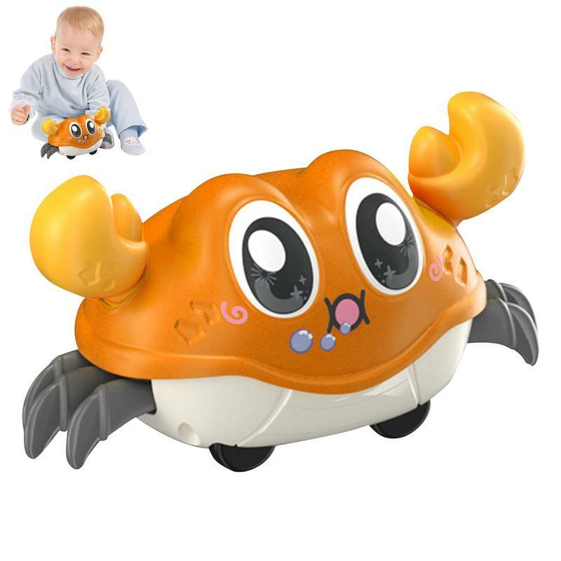 Małe dzieci wyczuwają pełzającego kraba niemowlę pełzający krab niemowlę zabawka na czas brzucha dla dzieci interaktywna zabawki interaktywne do tańca
