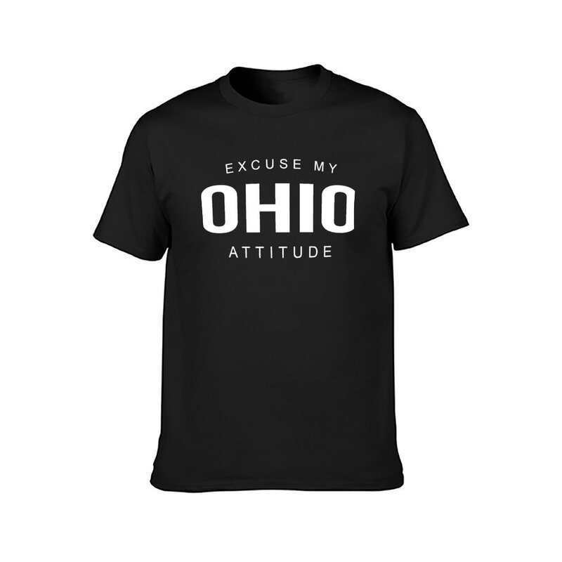 EXCUSE MY OHIO Attitude 반팔 티셔츠, 맞춤형 플러스 사이즈 상의, 디자이너 티셔츠