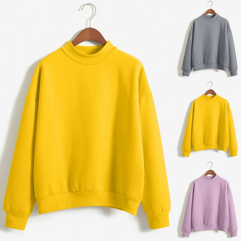 Korean Solid Color Women O Neck Long Sleeve Plus Velvet Sweatshirt Large Size Pullover Tops Comfortable Autumn Winter Sweater