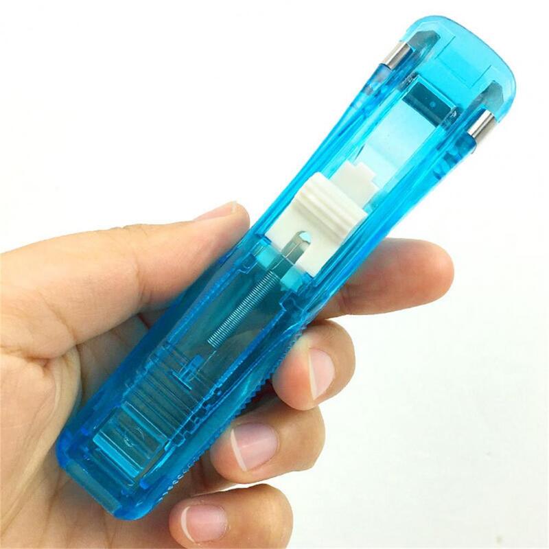 Convenient Portable Plastic Clip Push Clipper Latest Stapler for Office