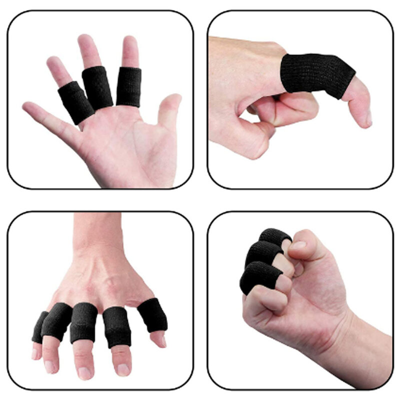 Confortável Finger Brace Splint, manga de dedo, protetor de suporte do polegar, estabilizadores elásticos respiráveis para golfe, 10pcs