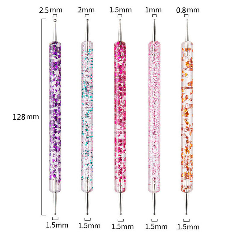 5Pc Nails Art Dotting Pen Acrylic Drawing Liner Supplies Brush Rhinestone Gems Picker UV Gel Painting Manicure Accessoires Tools