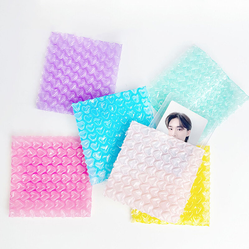 Bolsas de burbujas con forma de corazón para embalaje de regalo, paquete de burbujas de 10 piezas, con película a prueba de golpes, para guardar fotos y tarjetas pequeñas