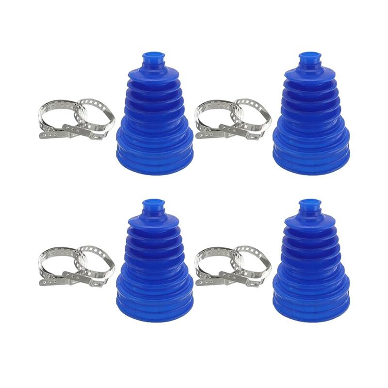 4 Pieces CV Joint Boot Set with 4 Clamps Rubber High Quality Wear Resistant Auto Accessories Durable Replace Parts Universal