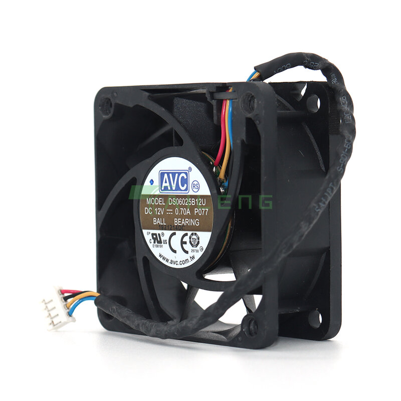 Ventilador de refrigeración de CPU para AVC, control de temperatura, 4 cables, 12V, 0,7a, 6cm, 60mm, DS06025B12U, 6025