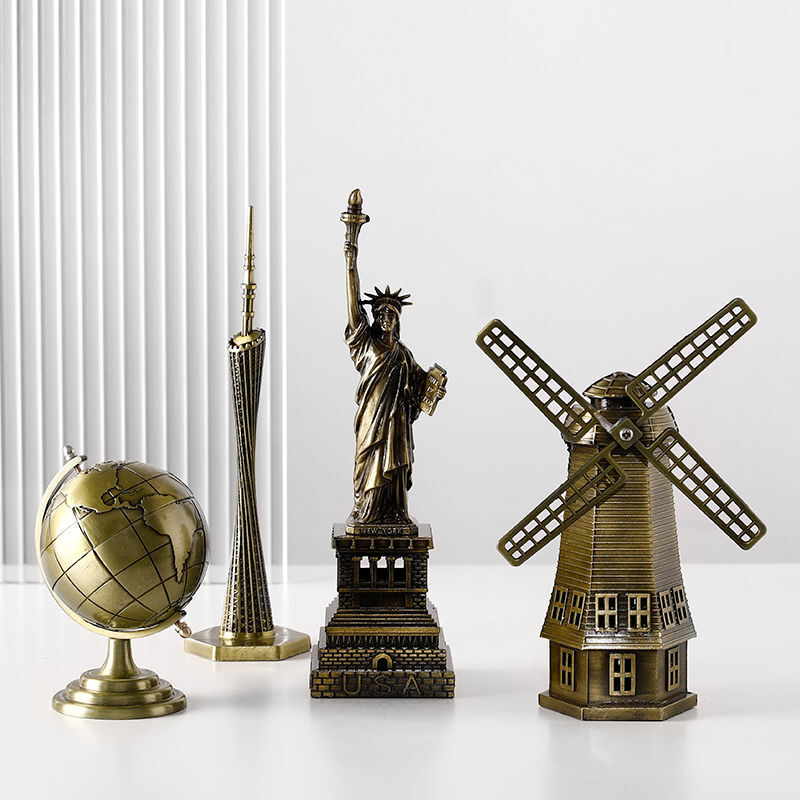 BJ02-Statue de bâtiment de renommée mondiale en métal, modèle d'architecture, souvenir touristique, décoration de la maison et du bureau