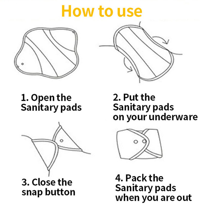 AIO-almohadillas menstruales reutilizables, 1 piezas, de carbón de microfibra, de algodón