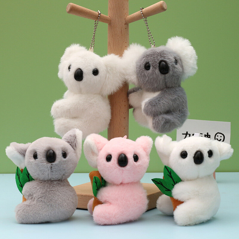 12cm Kawaii Kola Plush Toy Keychain Koala Bear Bag Keyring Pendant Fashion Animal Plush Stuffed Doll Key Chain Kids Keyring