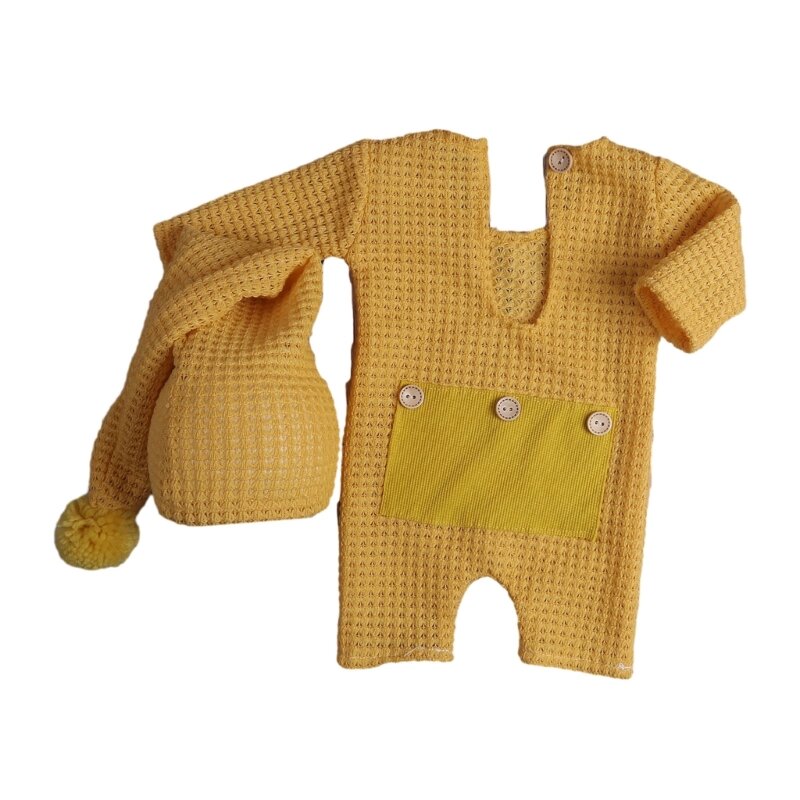 RIRI Neugeborenen-Strampler-Set, Baby-Overall mit Mütze, Set für Neugeborene, Fotosession, Outfit, perfekt für Baby-Taufe und