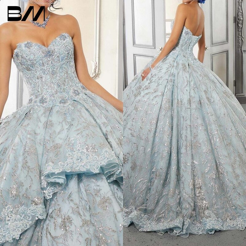 Brokatowa naturalna suknia balowa ukochana sukienka na Quinceanera 2023 zielona Hi-Low sukienki koktajlowe średniej bez pleców Vestidos De Baile