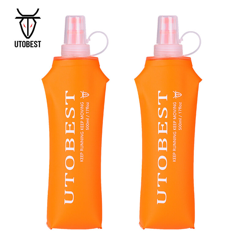 UTOBEST-botella de agua plegable de TPU para correr, frasco blando de 250ml y 500ml, para hidratación, chaleco, UTR203