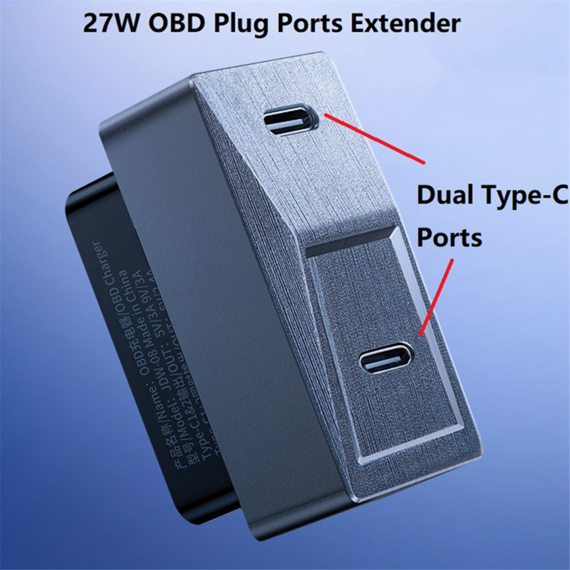 Adaptador de carregamento rápido para Tesla Model 3, OBD oculto, Plug and Play, USB-C, portas duplas, Highland 2024, 27W