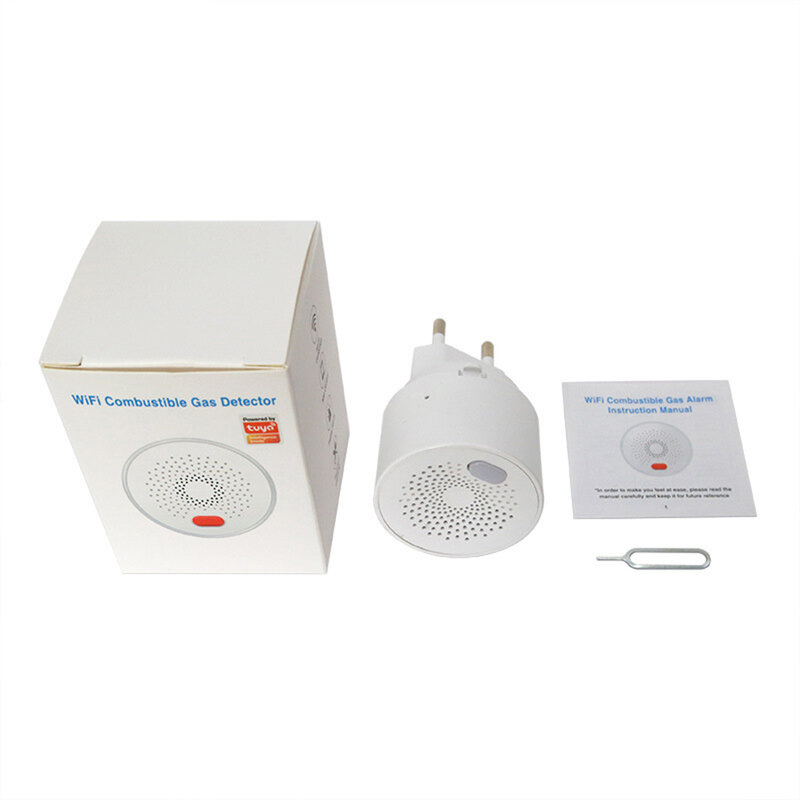 AC110-230V Tuya Wifi Sensor de Gás Natural Combustível Detector de Alarme de Gás Inteligente Detector de Vazamento Sensor de Segurança Contra Incêndio Casa Inteligente