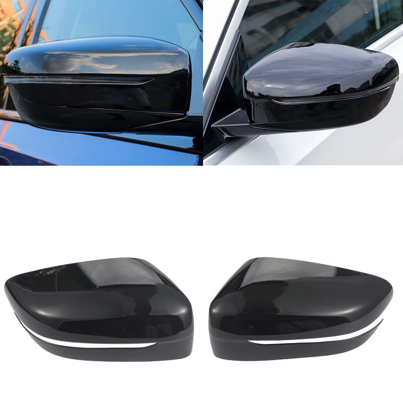 Cubierta de espejo retrovisor de coche, tapa de espejo lateral negra brillante para BMW Serie 3 G20 G21 G28 2019 2020 2021