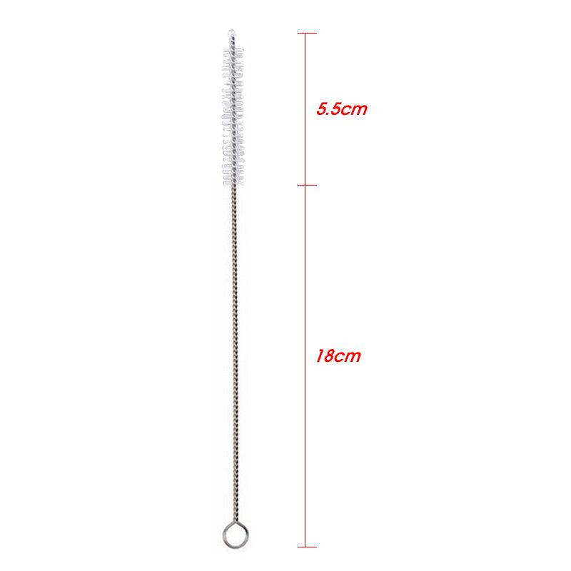 Bending Stainless Straw Brush Cleaner Soft Hair Suction Glass Tube Cleaning Brushes Baby Kids Bottle Brush Long Handle Reusable